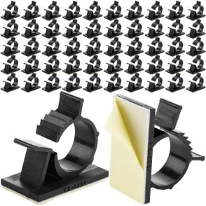 Boltza® Self-Adhesive Adjustable Cable Clamp Black 6-8mm 50pcs