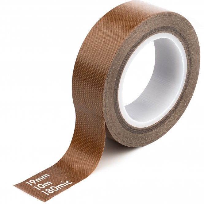Self-Adhesive PTFE Teflon Tape 19mm x 10M | High Temp 300°C | Anti-Static Glass Fiber Insulation