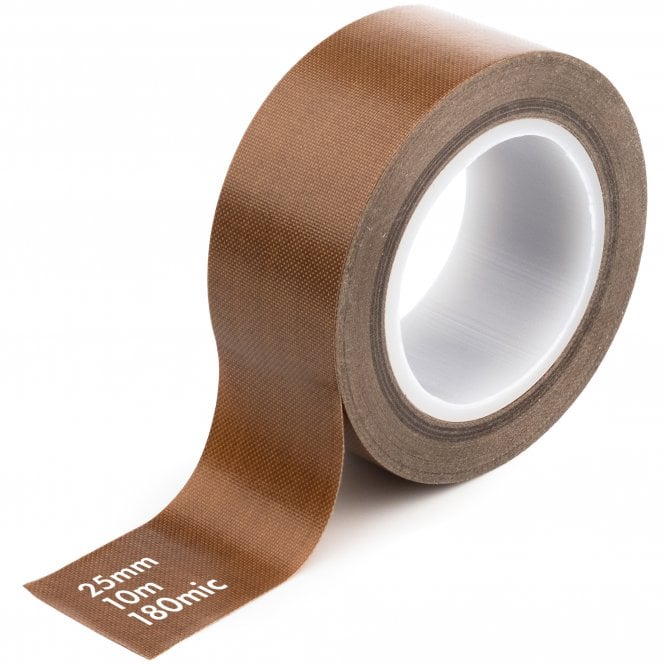 Self-Adhesive PTFE Teflon Tape 25mm x 10M | High Temp 300°C | Anti-Static Glass Fiber Insulation