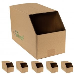 On1shelf® 5pcs Stackable Cardboard Storage Bin Containers L1- 350(L)x170(W)x210(H)