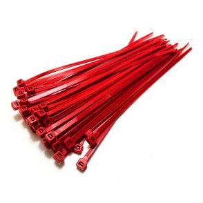 Red Cable Ties Zip Straps 4.8mmx200mm x50