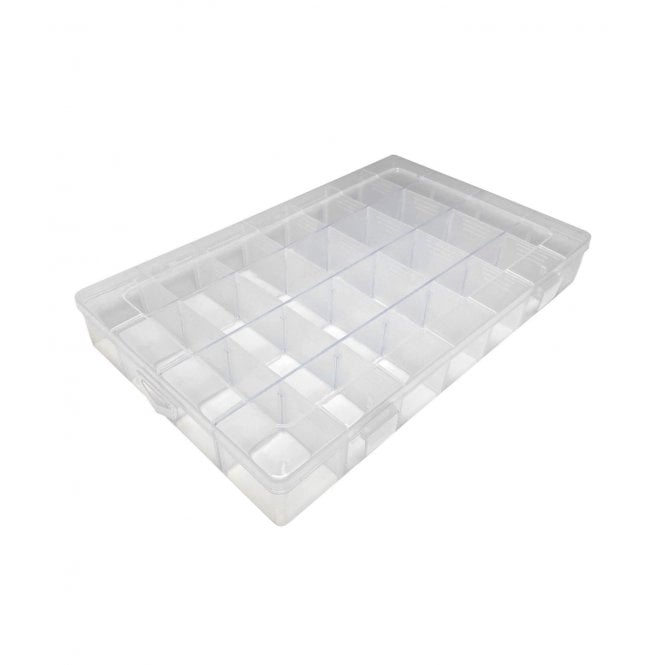 Storage Box Hard Plastic Adjustable Slot Plastic Craft Organizer 28 Compartment 