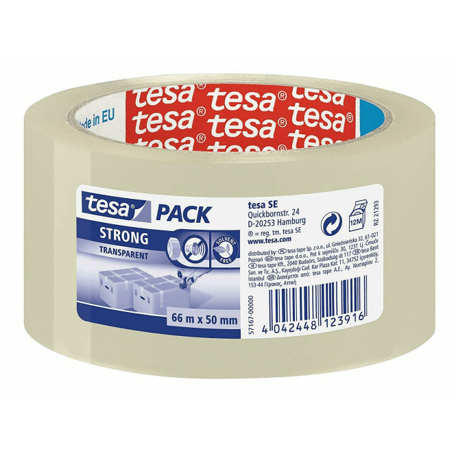 Strong PP Packaging Tape, Transparent, 50mm x 66M