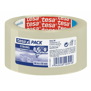 Tesa Strong PP Packaging Tape, Transparent, 50mm x 66M