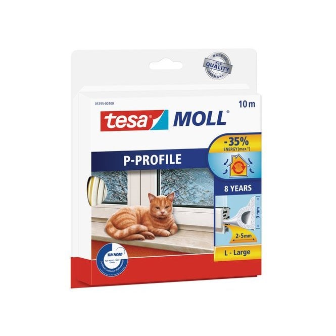 tesamoll P-Profile Seal - Self Adhesive Rubber Draught Excluder