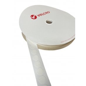 VELCRO® Brand 22mm Hook 100 x Coin White PS14