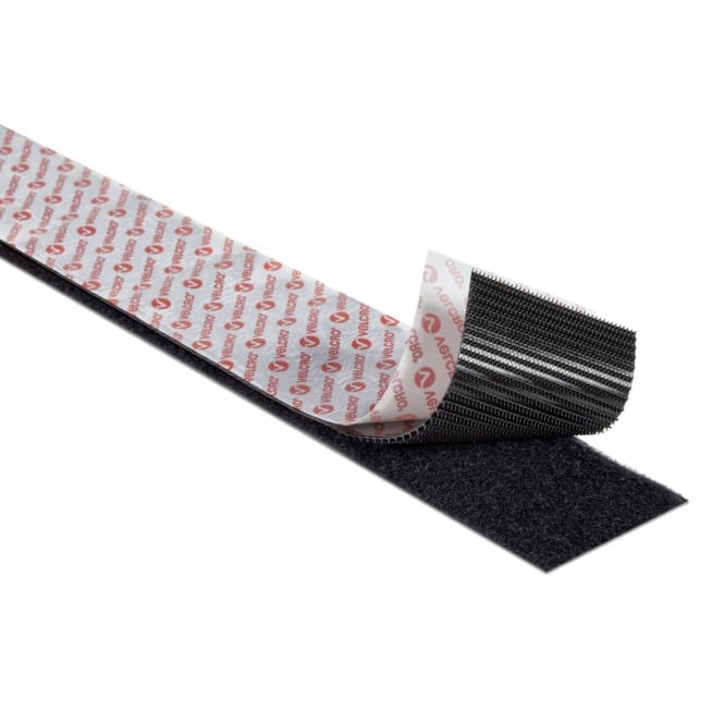 VELCRO® Brand Heavy Duty ULTRA-MATE® Black Self-Adhesive Hook & Loop Tape Set – 20mm Wide, 1m–25m Lengths