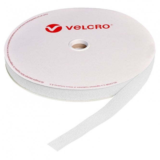 VELCRO® Brand Premium White Sew-On Hook & Loop Tape – Hook Only, Loop Only or Matching Set, 10mm–150mm Widths, 1m–25m Lengths
