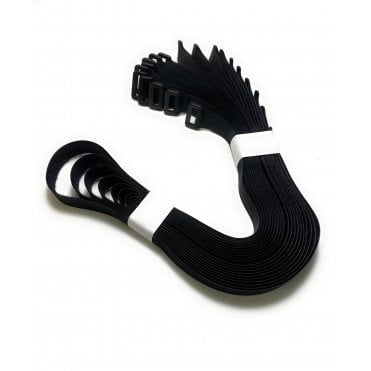 VELCRO® Brand Ring Strap With Plastic Buckle Strap Black 20mm Width