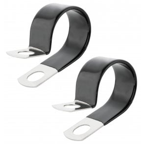 Boltza Stainless Steel P-Clip Hose, Pipe & Cable Clamps â€“ Vinyl Coated, Cushioned Support 40mm X2