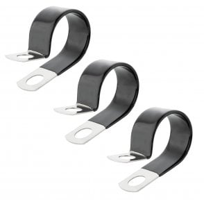Boltza Stainless Steel P-Clip Hose, Pipe & Cable Clamps â€“ Vinyl Coated, Cushioned Support 13mm X3