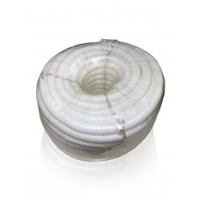 PE White Corrugated Conduit Flexi Pipe Tube Split 19.5mm - 40m