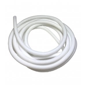 PE White Corrugated Conduit Flexi Pipe Tube Non-Split 23mm - 5m
