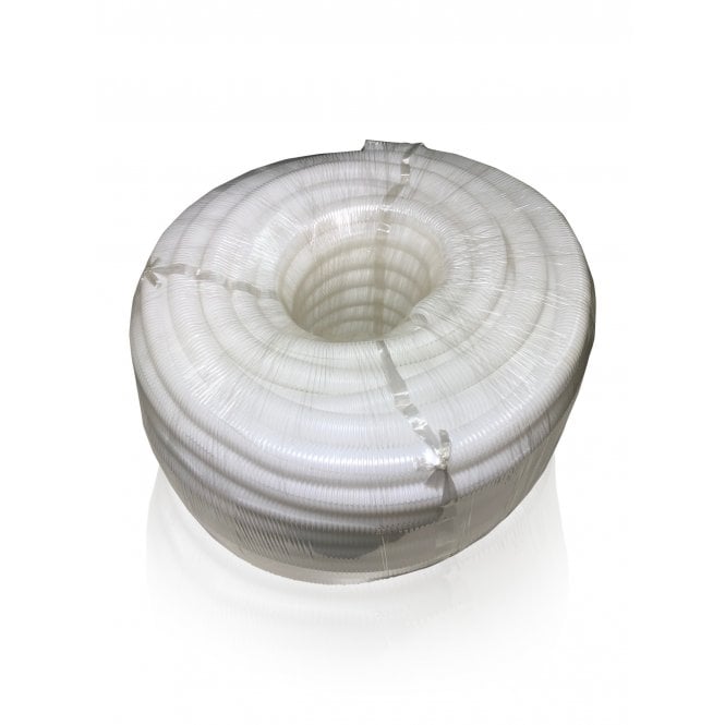 White Non-Split Corrugated Conduit  Plastic Flexible Cable Tidy Solution Tube Trunking