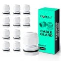 Boltza® Conduit M18 White Nylon Cable Glands 10pcs Box