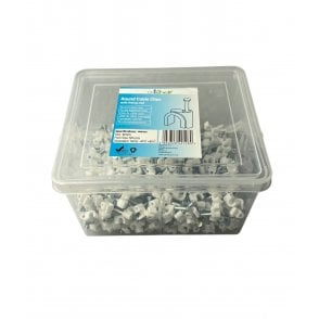 White Round Cable Clips K-Type Trade Box, 4mm- 500 Pieces