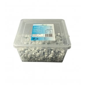 White Round Cable Clips K-Type Trade Box, 5mm- 500 Pieces