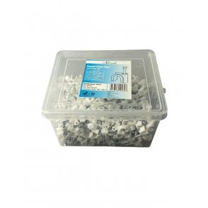 White Round Cable Clips K-Type Trade Box, 6mm- 500 Pieces