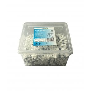 White Round Cable Clips K-Type Trade Box, 7mm- 500 Pieces
