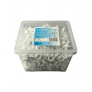 White Round Cable Clips K-Type Trade Box, 10mm- 500 Pieces